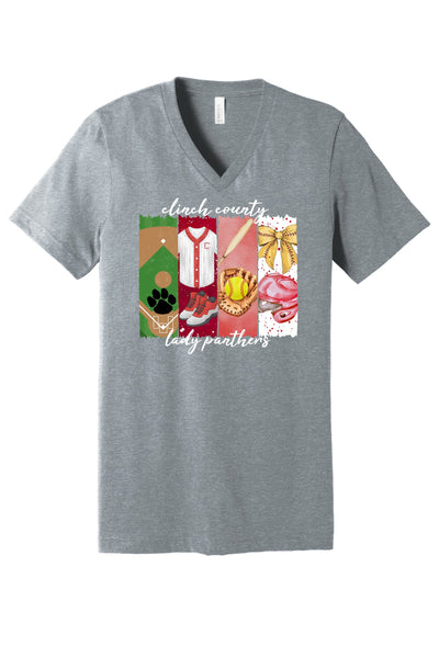 151- Lady Panthers Brush Stroke Vneck