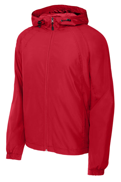 Red Sport Tek Wind Breaker with Hood