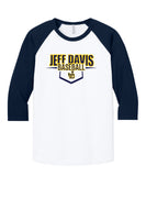 220- Jeff Davis Baseball 3/4 Sleeve Tee