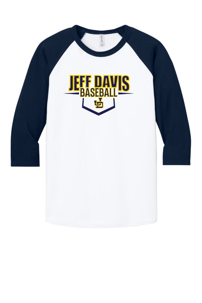 220- Jeff Davis Baseball 3/4 Sleeve Tee
